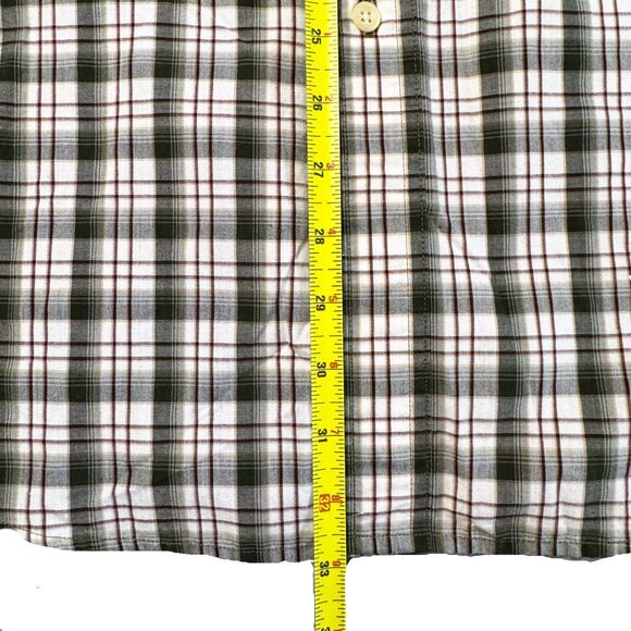 VTG Chaps Ralph Lauren Plaid Button Down Shirt Men's Large Tan Green Cream Brown - Picture 9 of 11